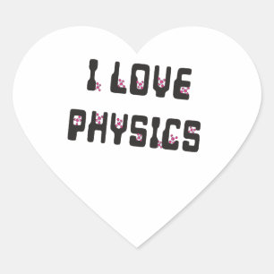 Sticker Cœur J'aime la physique
