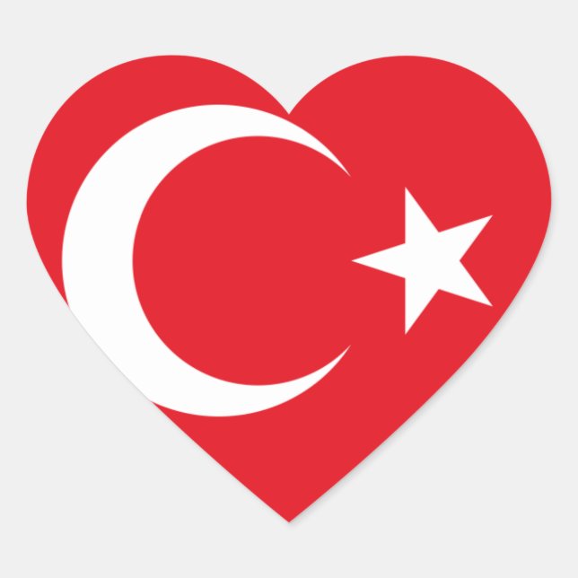 Sticker Cœur J'aime la Turquie (Devant)