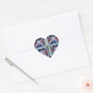Sticker Cœur J'aime l'Angleterre Impression d'art