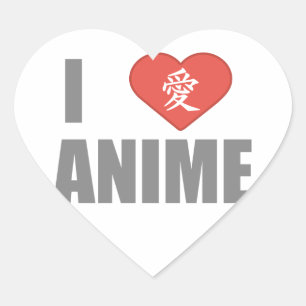 Sticker Cœur J'aime l'Anime
