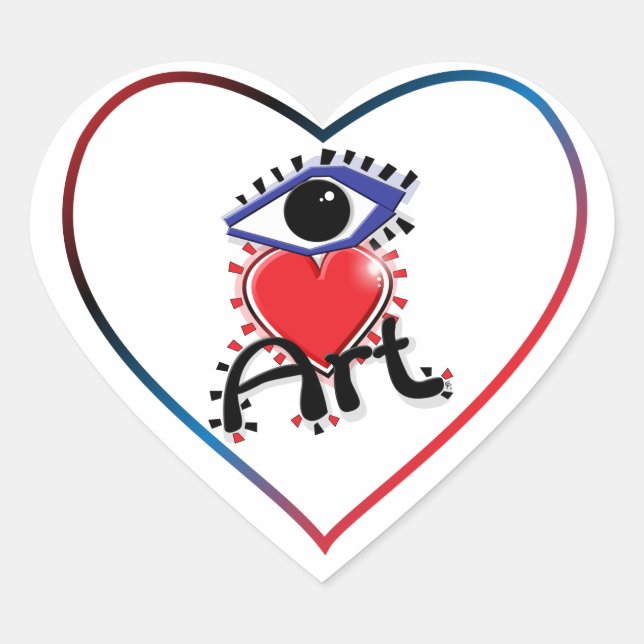 STICKER CŒUR J'AIME L'ART (Devant)
