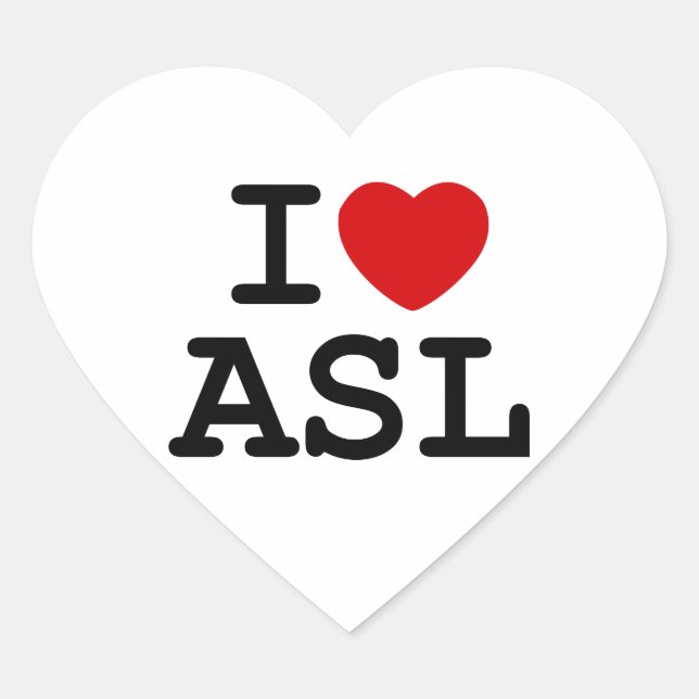 Sticker Cœur J'aime l'ASL (Devant)