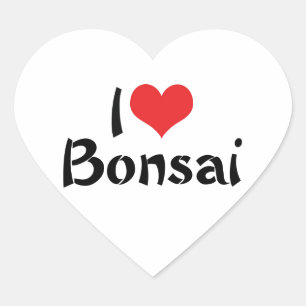 Sticker Cœur J'aime le bonsaï en forme de cœur - Amateur d'art
