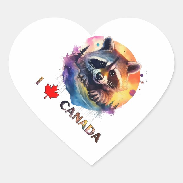 Sticker Cœur J'aime le Canada (Devant)