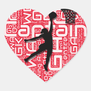 Sticker Cœur J'aime le net-ball