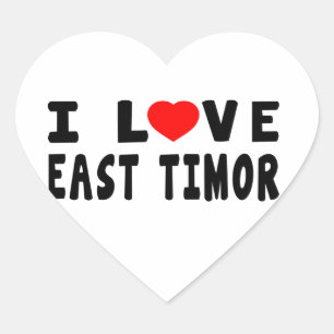 Sticker Cœur J'aime le Timor oriental