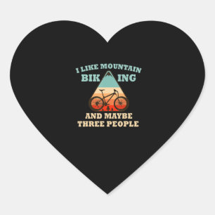 Sticker Cœur j'aime le VTT et peut-être trois personnes