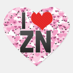 Sticker Cœur J'aime le ZN