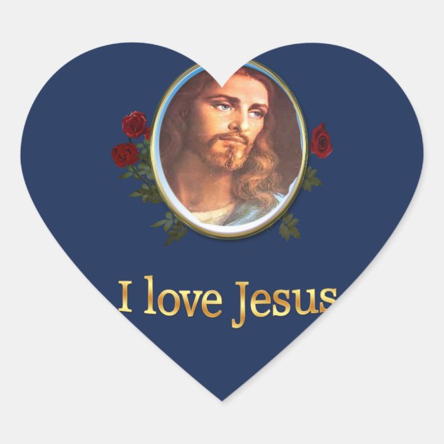 Sticker Cœur J'aime les cadeaux de Jésus (Devant)