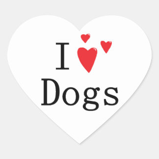 Sticker Cœur J'aime les chiens