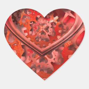 Sticker Cœur J'aime les engrenages