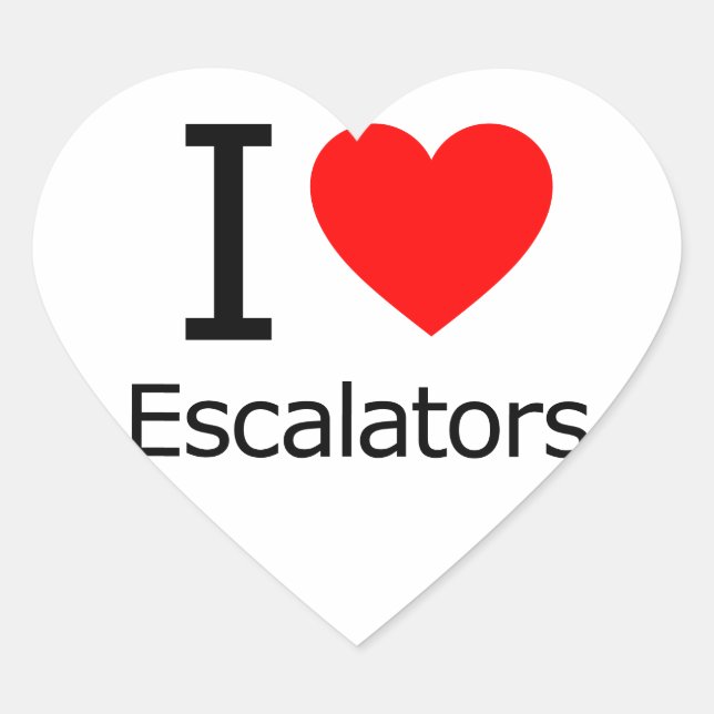 Sticker Cœur J'aime les escalators (Devant)