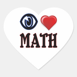 Sticker Cœur J'aime les maths