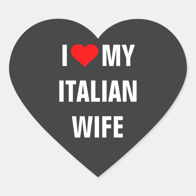 Sticker Cœur "J'aime ma femme italienne" (Devant)