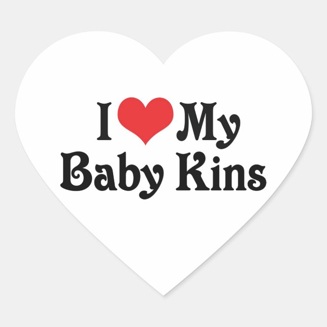 Sticker Cœur J'aime mon bébé Kins (Devant)