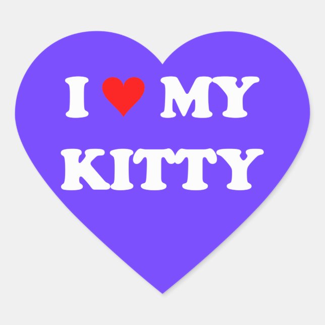 Sticker Cœur J'aime mon chaton (Devant)