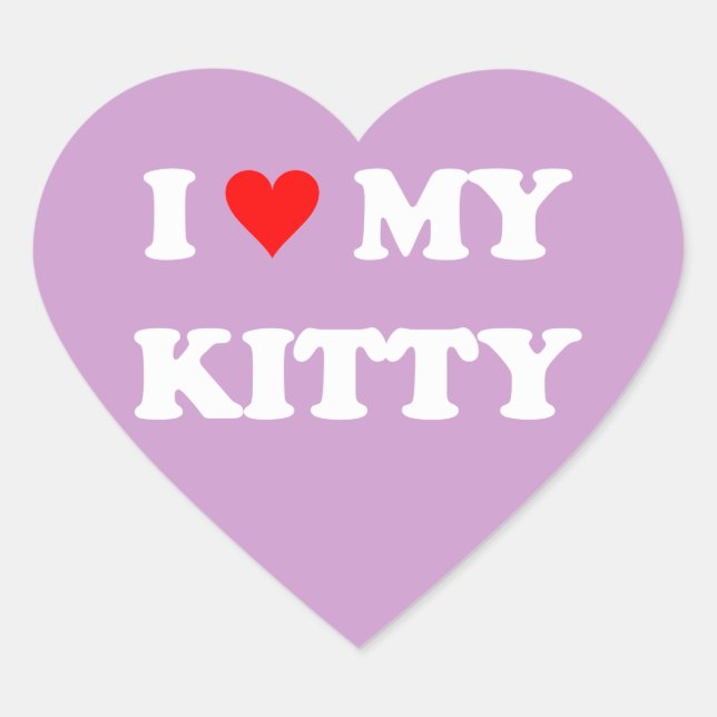 Sticker Cœur J'aime mon chaton (Devant)