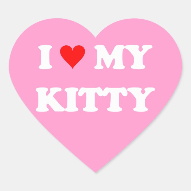 Sticker Cœur J'aime mon chaton (Devant)