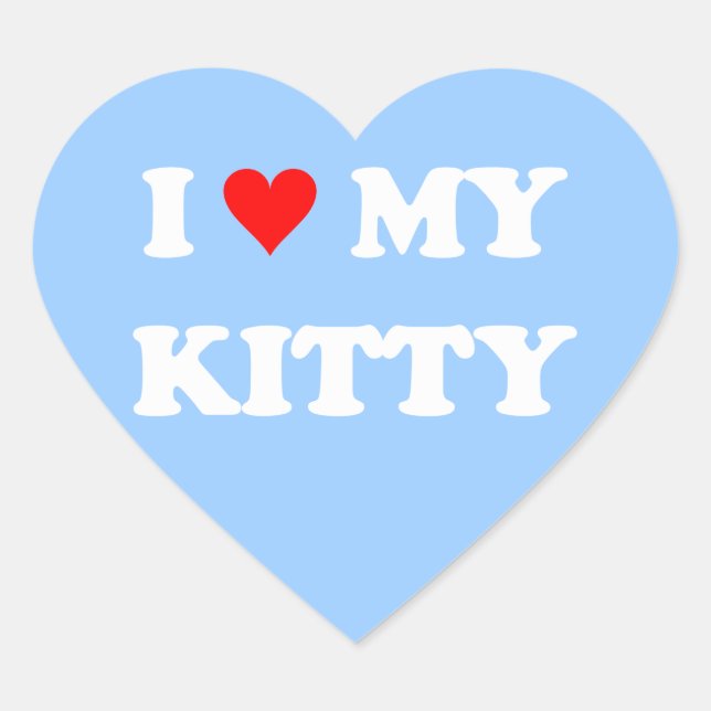 Sticker Cœur J'aime mon chaton (Devant)