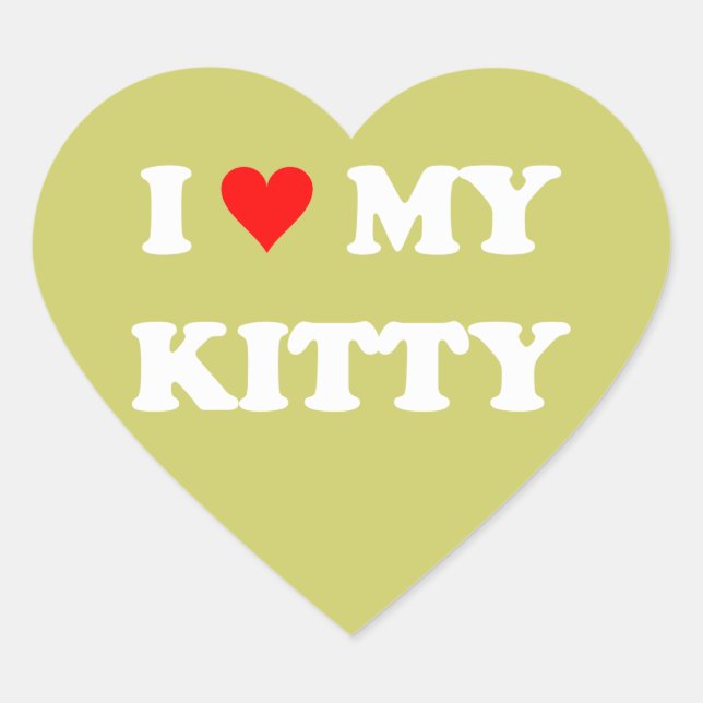 Sticker Cœur J'aime mon chaton (Devant)