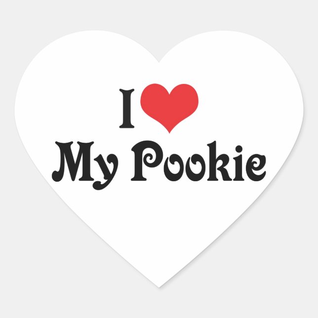 Sticker Cœur J'Aime Mon Coeur Mon Pookie (Devant)