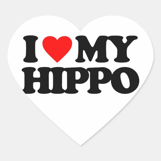 STICKER CŒUR J'AIME MON HIPPO (Devant)