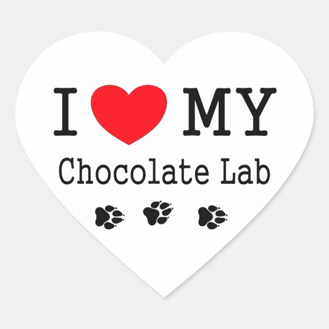 Sticker Cœur J'Aime Mon Laboratoire De Chocolat (Devant)