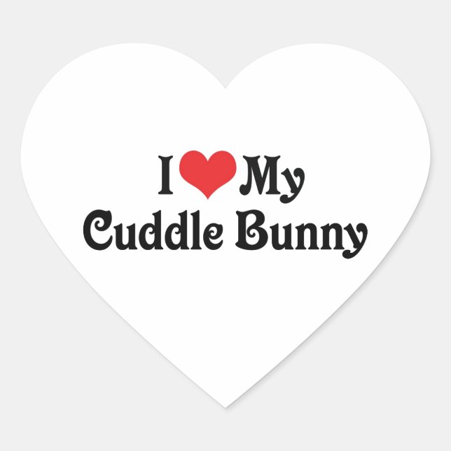 Sticker Cœur J'aime mon lapin câlin (Devant)