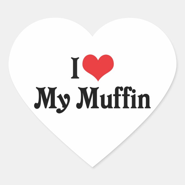 Sticker Cœur J'aime mon muffin (Devant)