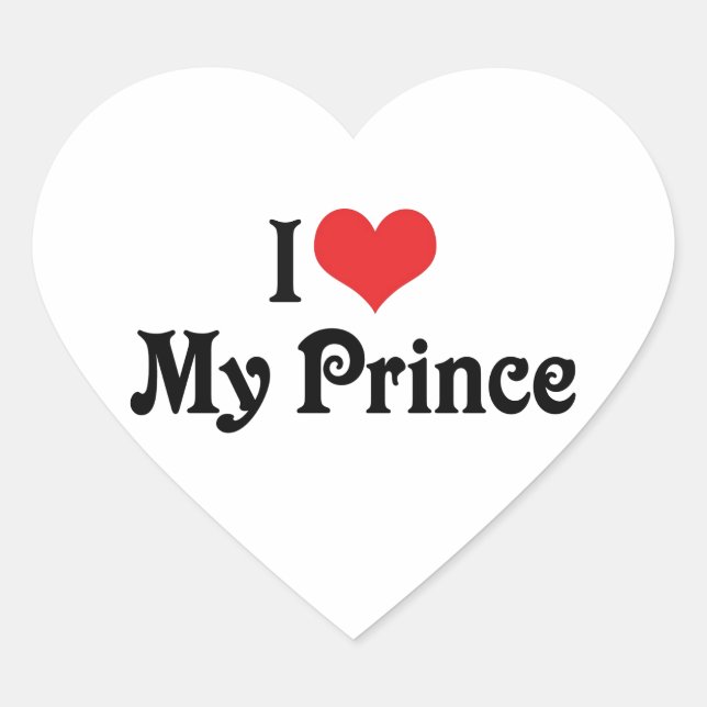 Sticker Cœur J'aime mon prince (Devant)