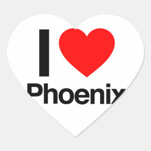 Sticker Cœur j'aime phoenix