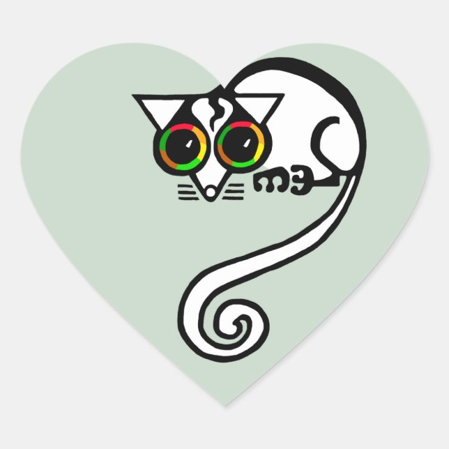 Sticker Cœur J'aime POSSUMS- Marsupial -Animaux australiens- Ve (Devant)