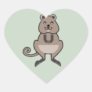 Sticker Cœur J'aime QUOKKAS - Faune - Marsupial -