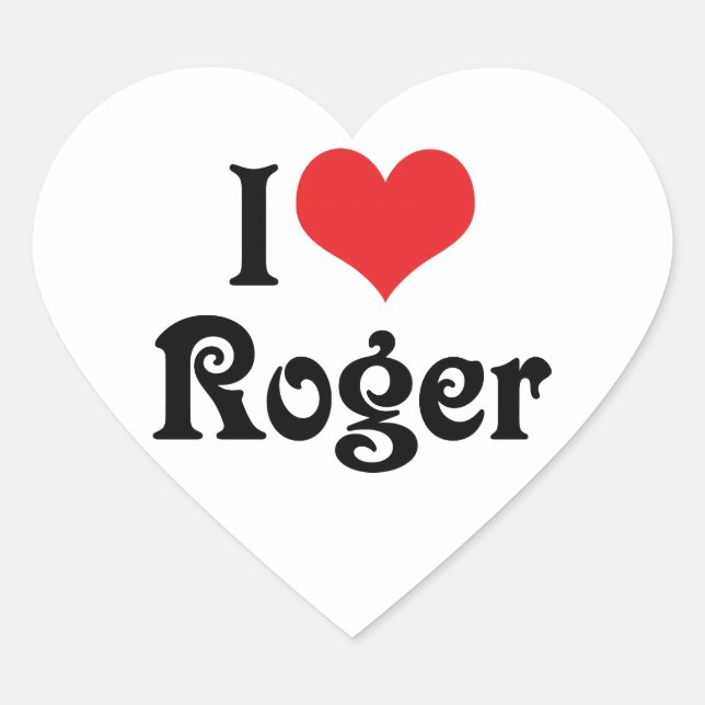 Sticker Cœur J'aime Roger (Devant)