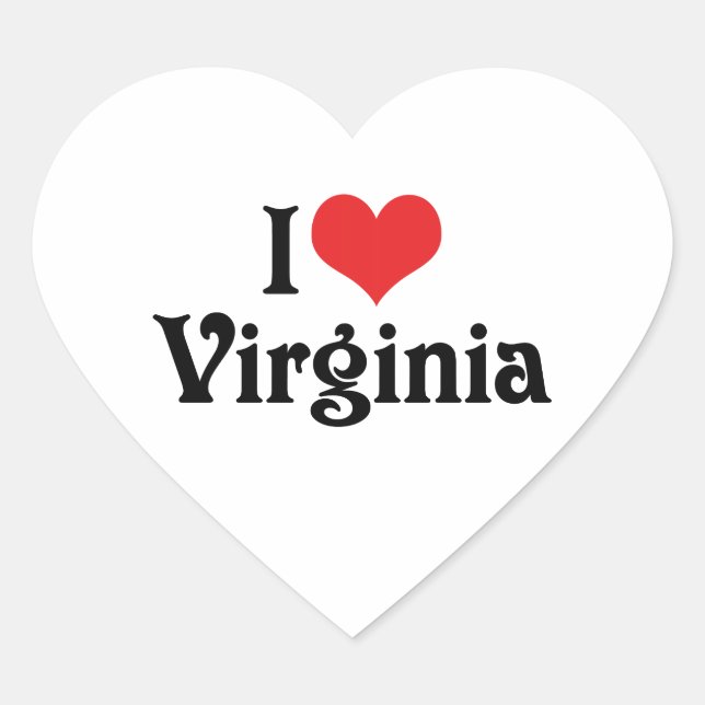 Sticker Cœur J'aime Virginia (Devant)