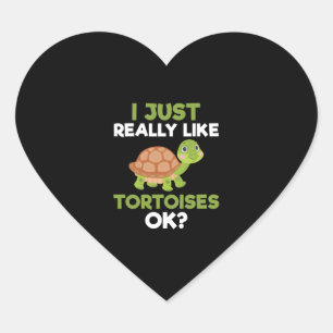 Sticker Cœur J'Aime Vraiment Tortoises Ok Reptile Turtle Lov