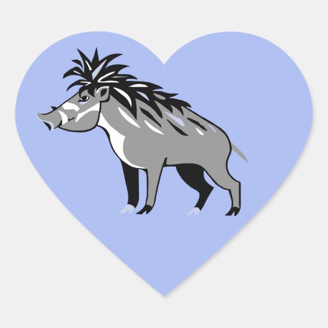 Sticker Cœur J'aime Warty PIGS - Faune - Nature - (Devant)
