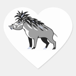Sticker Cœur J'aime Warty PIGS - Faune - Nature -