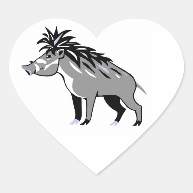 Sticker Cœur J'aime Warty PIGS - Faune - Nature - (Devant)