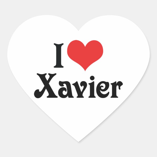 Sticker Cœur J'aime Xavier (Devant)