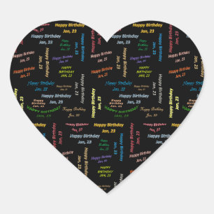 Sticker Cœur Janvier, 23 Anniversaire