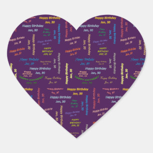 Sticker Cœur Janvier, 30 Anniversaire