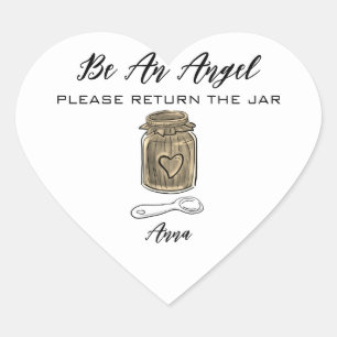 Sticker Cœur *~* Jar d'or AP30 Jar de retour Canning Mason Hear