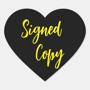 Sticker Cœur Jaune néon Exemplaire signé