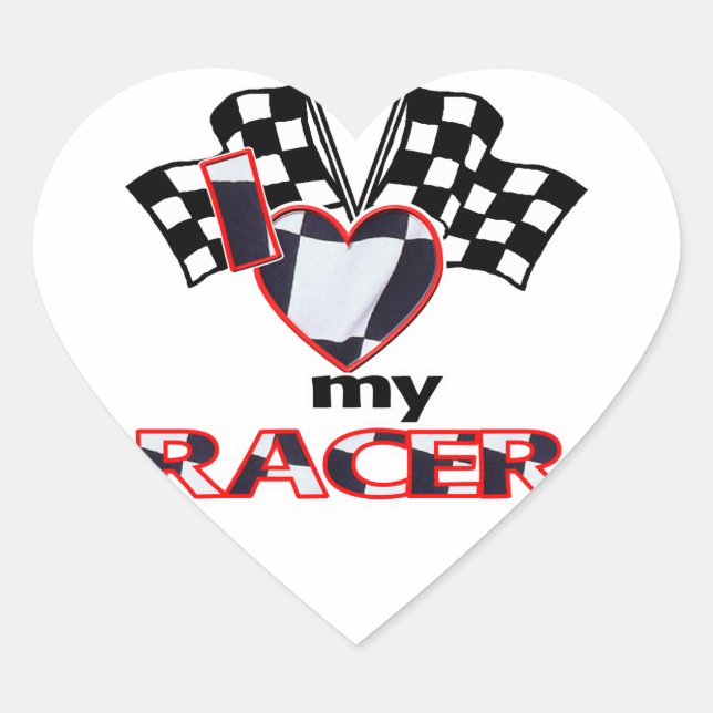 Sticker Cœur J'Coeur Mon Racer (Devant)