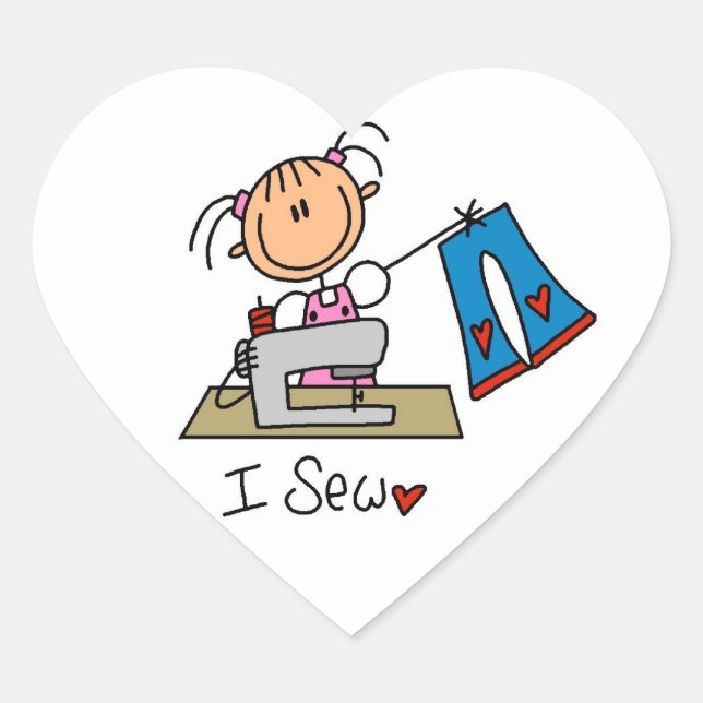 Sticker Cœur Je couds (Devant)