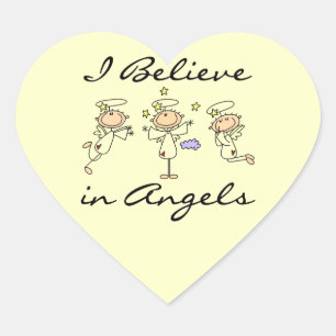 Sticker Cœur Je crois aux T-shirts et cadeaux d'anges