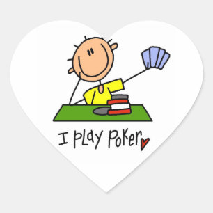 Sticker Cœur Je Joue au Poker