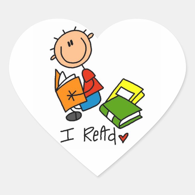 Sticker Cœur Je lis (Devant)