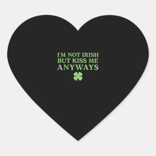 Sticker Cœur Je ne suis pas irlandais mais je m'embrasse quand 